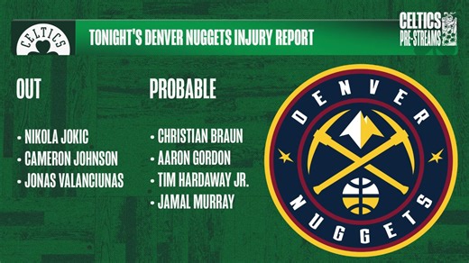 Tune in LIVE as the Celtics seek their fifth straight win tonight against the Nikola Jokic-less Denver Nuggets. Brian Scalabrine & Marc D'Amico deliver everything you need to know about the matchup, which will air on ESPN and NBC Sports Boston. | Boston Celtics