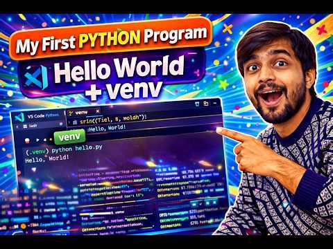 My First Python Program in VS Code | Hello World + VENV
