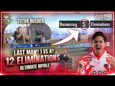 RYZEN LAST MAN!! 1VS4 LAST CIRCLE!! 12 ELIMINATIONS ULTIMATE ROYALE!! | PUBG MOBILE | RYZEN GAMING