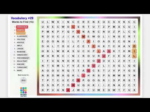 Word Search Challenge #28: Can You Find All 15 Before I Do? - Word Matrix