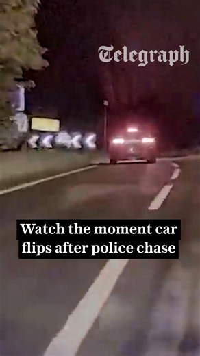 Audi flipped in crash after 100mph police chase