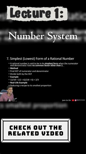 @ptsclasses simplest Form of Rational Numbers | Class 9 Maths | Number System Lecture 1