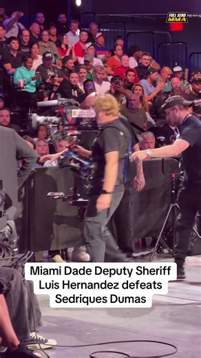 In the battle of real life cops and robbers, Miami Dade Deputy Sheriff Luis Hernandez defeated Sedriques Dumas by sub at 57 seconds of the first round #luishernandez #ufc