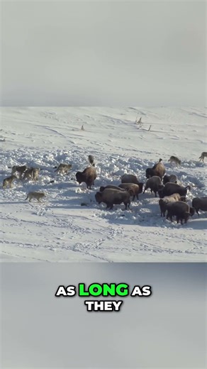 Wolves Attack Bison Herd: Unity is Survival! #shorts