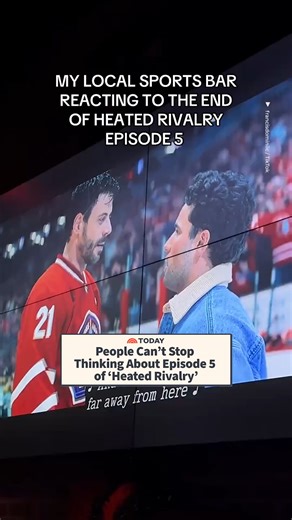 LA content creator Francis Dominic shared a video at a local gay sports bar of people watching episode 5 of "Heated Rivalry" — and everyone cheered!!! Euphoric reactions to the show's penultimate episode flooded the space and social media, with people saying they're watching it "like it's the Super Bowl." Based on Rachel Reid’s "Game Changers" romance novel series, two hockey all-stars fall for each other in “Heated Rivalry.” The season finale airs this Friday. 🎥: francisdominiic | Today Show
