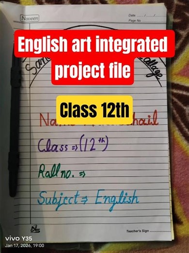 Class 12 English Project File | All Topics Covered |