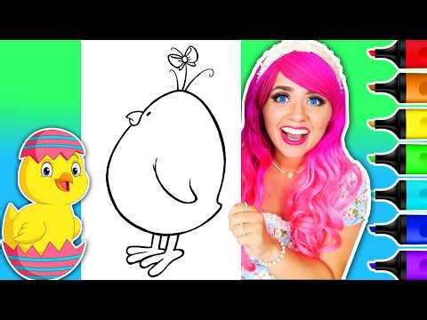 Coloring an Easter Chicky 🐥 | Cute & Satisfying Coloring Page + Ohuhu Art Markers