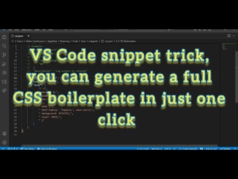 VS code snippet trick, you can generate a full CSS boilerplate in just on Click