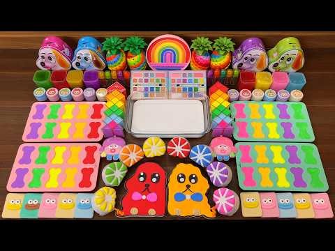 Mixing Eyeshadow Into Clear Slime – Relaxing Glossy ASMR Fun #378