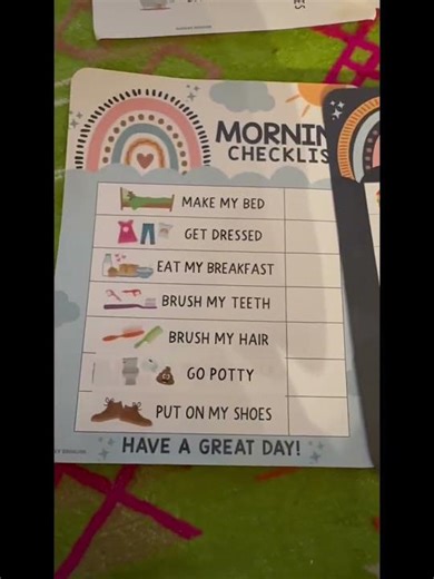 Magnetic Morning & Bedtime Routine Chart for Kids - Customizable Toddler Daily Schedule Board with D