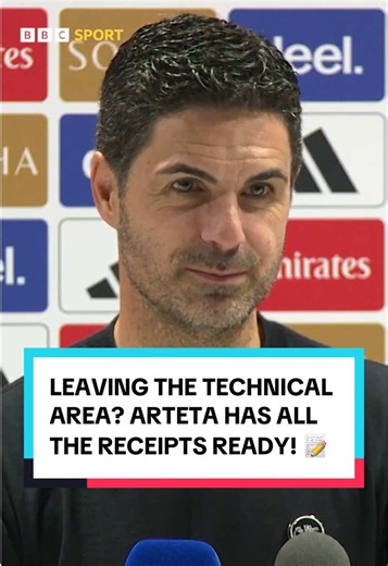 Wandering Premier League managers beware! 👀 Mikel Arteta has compiled a dossier of bosses leaving their technical area. He was shown a yellow card for the offence in Arsenal’s 2-0 win over Everton. #premierleague #arsenal #mikelarteta #pl #gunners