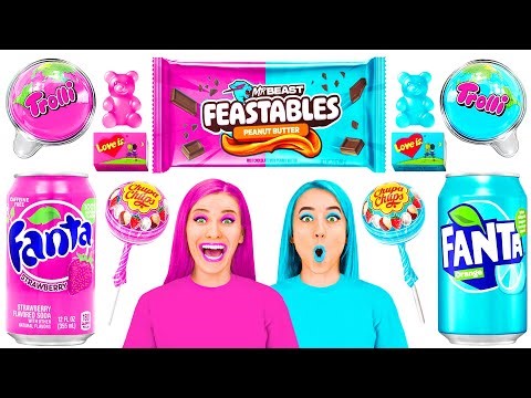 Pink Food vs Blue Food Color Challenge | Funny Food War by TeenChallenge