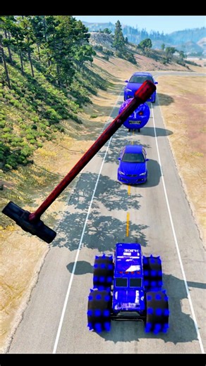 Colorful Small to Giant Cars vs Hammer - BeamNG.drive #shorts #beamngdrive