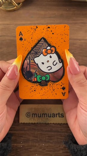 mumuarts on Instagram: "Kitty ♠️ All supplies are from my bio linked store #atccards #playingcards #asmr #diy #scrapbooking"