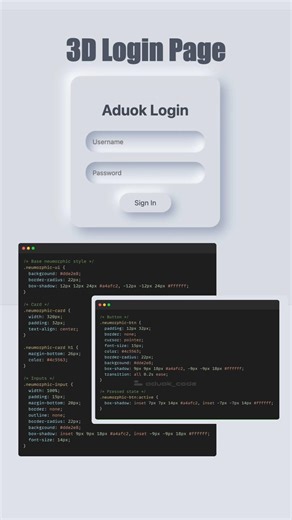 Neumorphic Login UI Using HTML & CSS 🔥