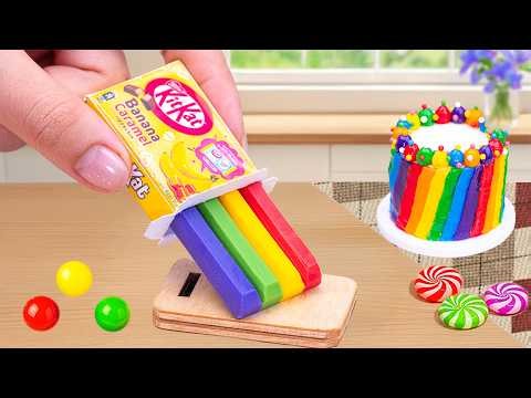 Delicious Rainbow KitKat Cake | How To Make Tasty Miniature KITKAT Chocolate Cake