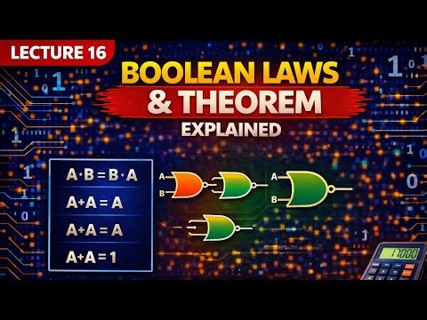 Lecture 16: Boolean Laws and Theorems Explained Easily | Digital Electronics Full Course