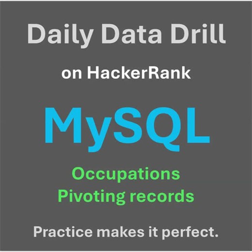 Pivot OCCUPATIONS Table in MySQL for HackerRank Challenge | Sergey E. posted on the topic | LinkedIn