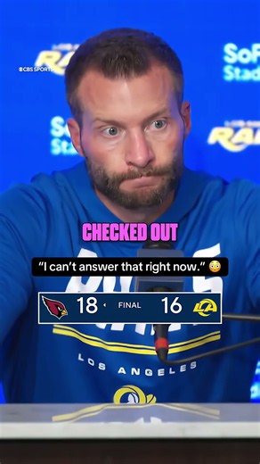 Sean McVay after the Rams tough loss against Arizona #nfl #football