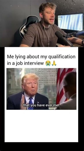 Me lying about my qualification in a job interview 😭