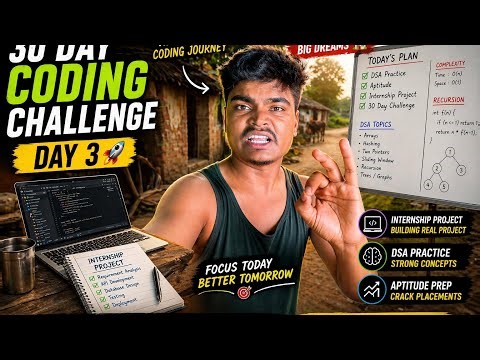 30 Day Coding Challenge Day 3 | Village Se Coding Journey 💻🔥 Internship + DSA + Aptitude