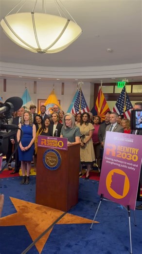 Gov. Katie Hobbs announces new plans for re-entry program for inmates. The guv credits former Gov. Doug Ducey and ⁦@POTUS⁩.