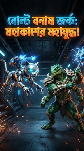বোল্ট বনাম জর্ক: মহাকাশের মহাযুদ্ধ! | NEON CLAWS: Robot Cat vs Alien Warrior - Action Sci-Fi Story