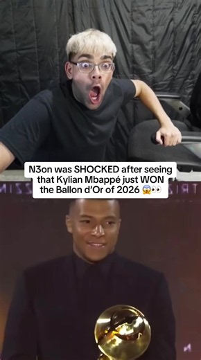 N3on was SHOCKED after seeing that Kylian Mbappé just WON the Ballon d‘Or of 2026 😱👀 #n3on #ballondor #ballondor2026 #kylianmbappé #mbappe