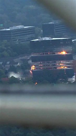 A 200-foot office building was turned into rubble in seconds Saturday morning with a controlled implosion.