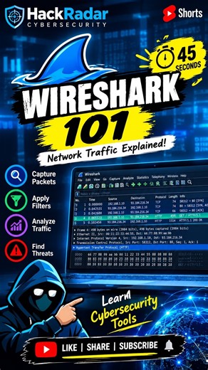 Wireshark in 45 Seconds 🦈 | Network Traffic Explained! #shorts