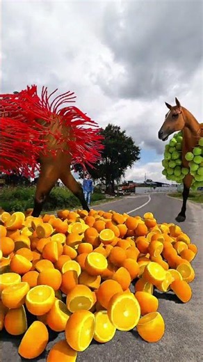 Horse loaded fruits special effects c4d works #shortsfeed #shortsyoutube
