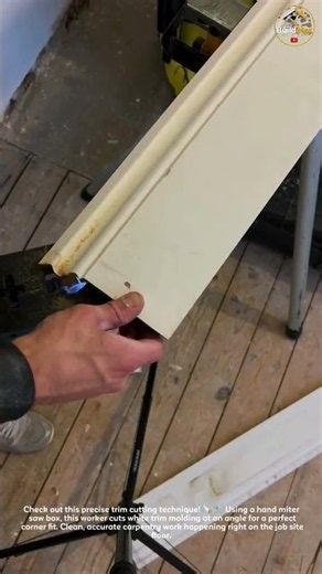 Miter Cutting Trim Molding 🪚 #woodwork #diy #carpentry