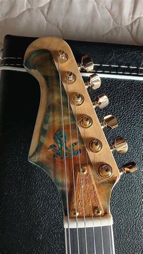 Firebird Guitar Kit Build: Teal Stain, Octopus Airbrush, Gold Hardware