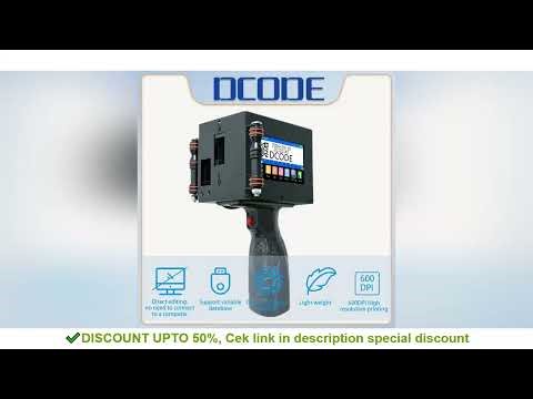 DCODE 530PLUS 50mm Portable Handheld Thermal Inkjet Printer QR Barcode Batch Number Logo Expiry
