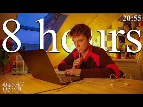 LIVE | 8-HOUR study with me in Paris 📚⛈️ rain sounds & pomodoro timer 60 & 10