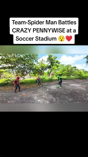 Team-Spider Man Battles CRAZY PENNYWISE at a Soccer Stadium 😯❤️