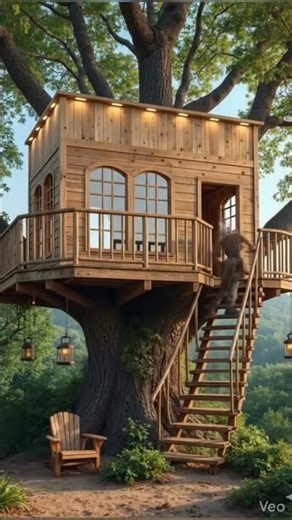 I made a secret tree house😮😱