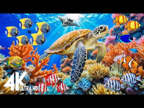 Under Red Sea 4K -Beautiful Coral Reef Fish in Aquarium, Sea Animals for Relaxation,4K Video UHD #39