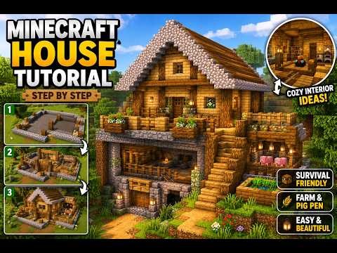 Minecraft Survival House Tutorial Easy Starter Base
