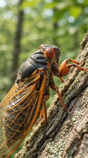This Insect Waited 17 Years Underground for This Moment 🕳️🦗 #Cicada #WildlifeFacts #CicadaFacts