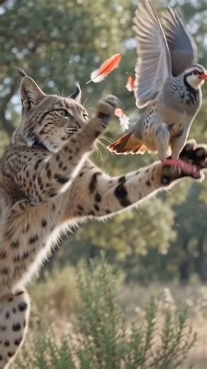 Iberian Lynx hunt red-legged partridge #nature #cat #endangeredspecies #behaviorecology