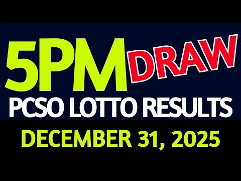 Lotto Result Today 5pm draw December 31, 2025 PCSO