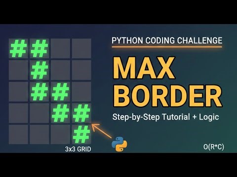 Hackerearth - Maximum Border Solution in Python | Shruti Mandaokar