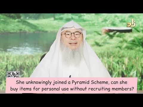 She unknowingly joined Pyramid Scheme, can she buy items for personal use without recruiting members