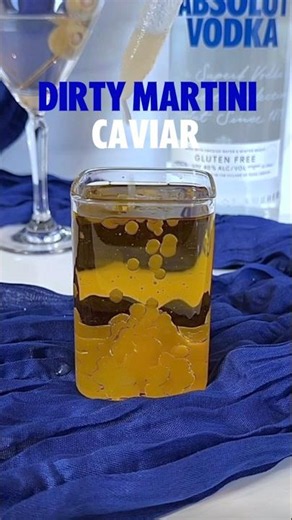 How To Make Dirty Martini Caviar #absolut #cocktail #recipe