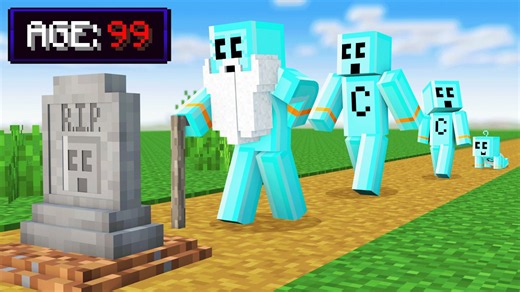 Living an entire lifetime from birth to death in Minecraft
