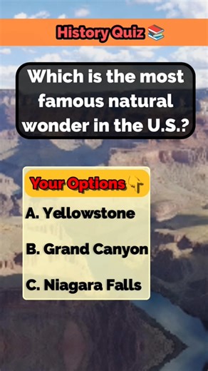 which is the most famous natural wonder in the u.s.? #brainteaser #usa #triviatricks