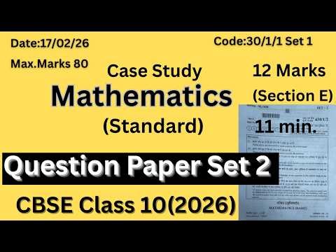 CBSE Class 10 Maths (Standard) Question Paper Solution 2026 | Case Study Explained