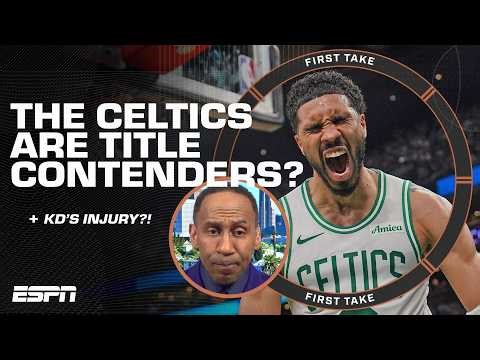 Stephen A. calls for the person who banged knees with KD to be ‘EXILED’ 😬 | First Take