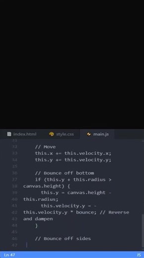 Physics Gravity Simulation (JavaScript) #coding #webdevelopment #programming #javascript #webdesign